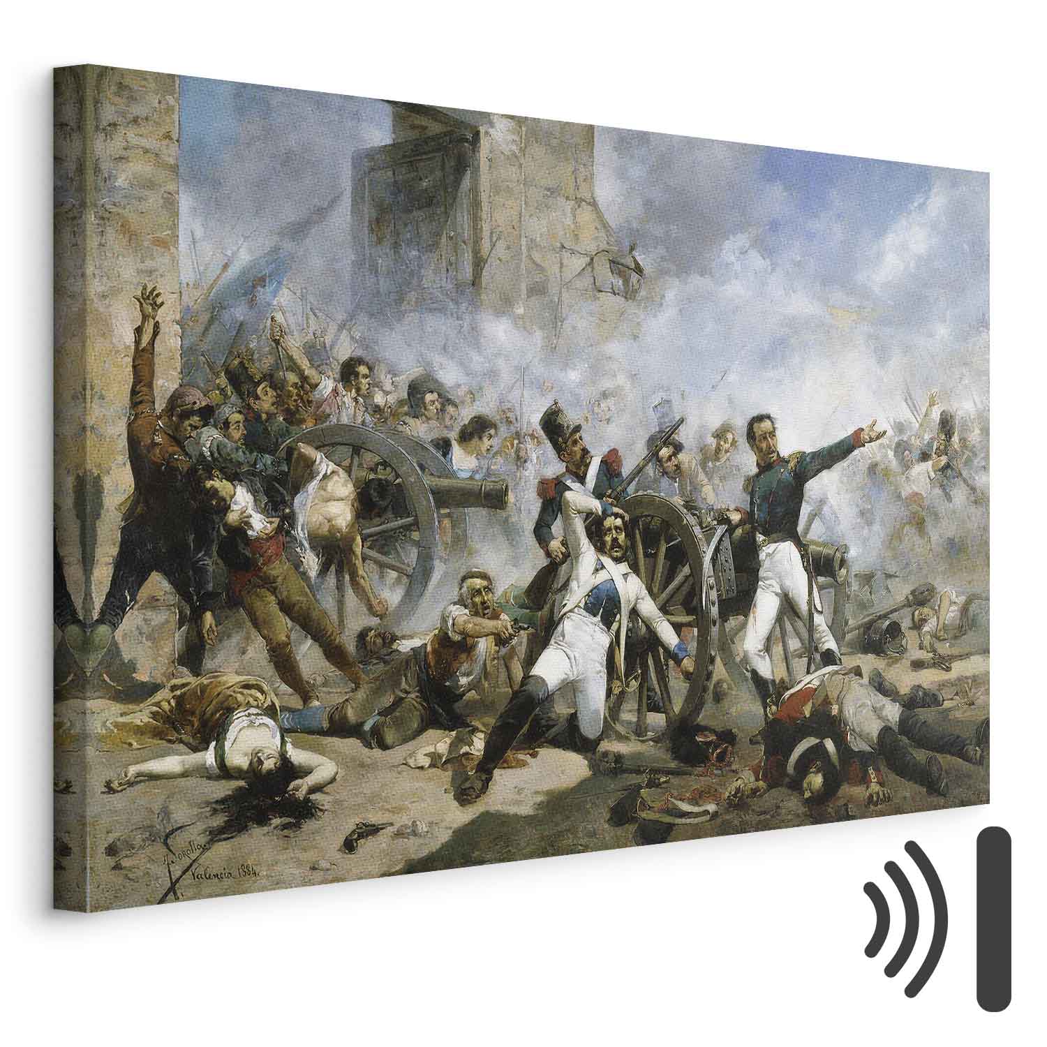 Monteleon Barracks Battle Classic Canvas Print