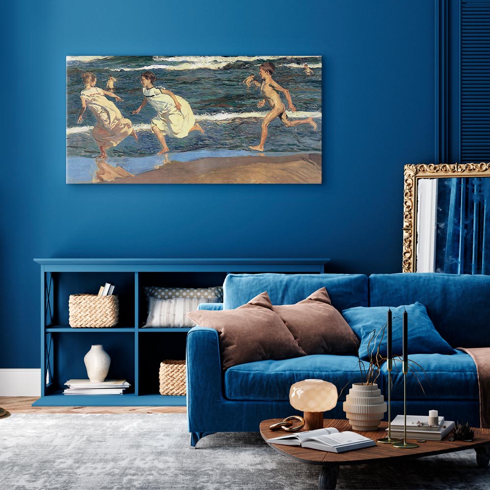 Canvas Print - Running along the Beach