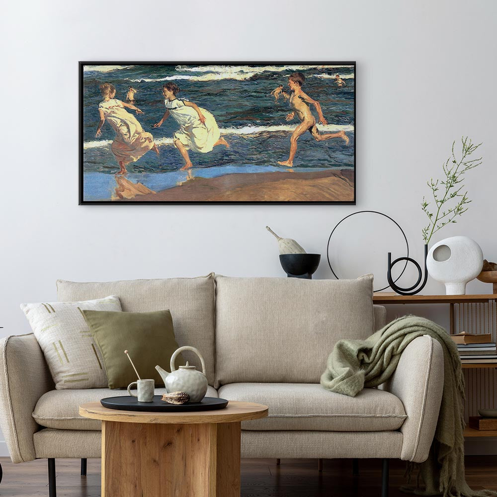 Canvas Print - Running along the Beach