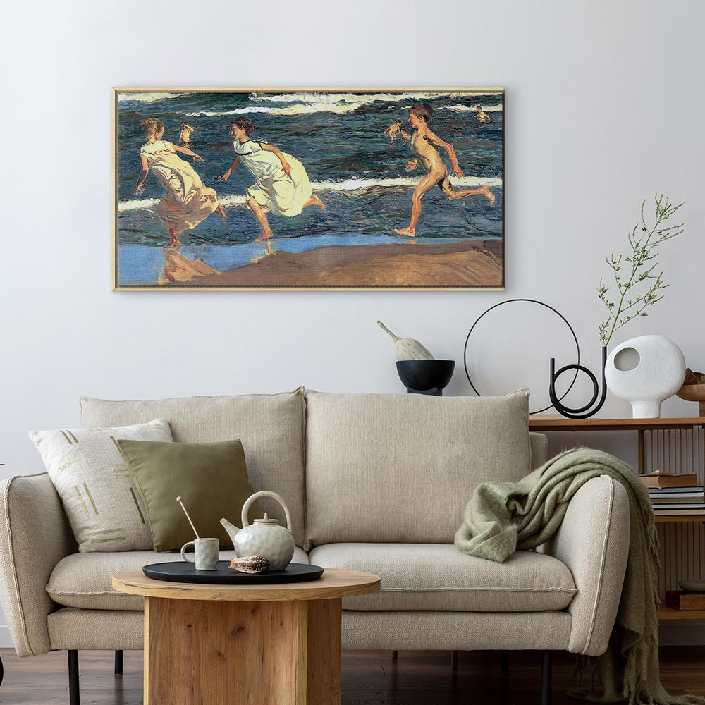 Canvas Print - Running along the Beach