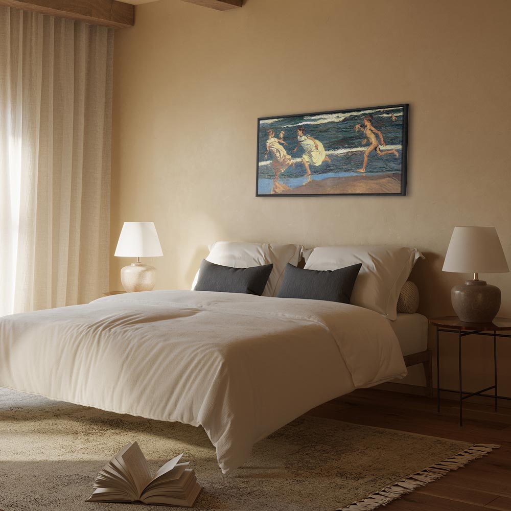 Canvas Print - Running along the Beach