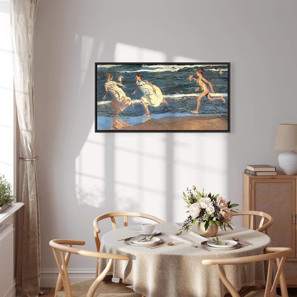 Canvas Print - Running along the Beach