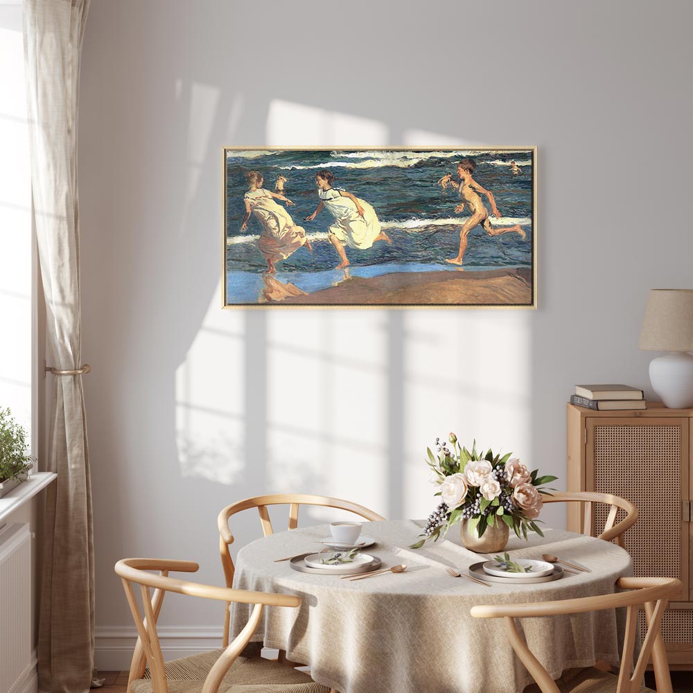 Canvas Print - Running along the Beach