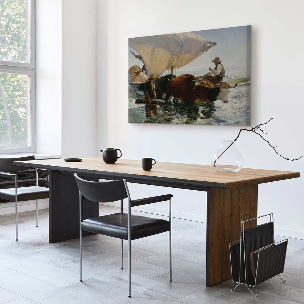 Fishing Boats Seascape Classic Canvas Print