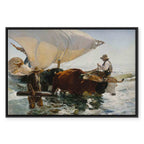 Fishing Boats Seascape Classic Canvas Print