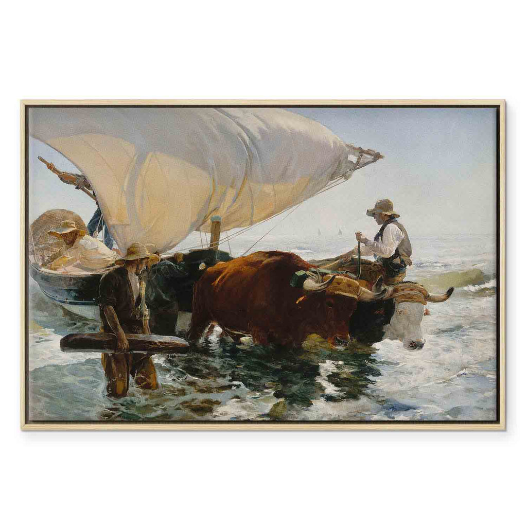 Fishing Boats Seascape Classic Canvas Print