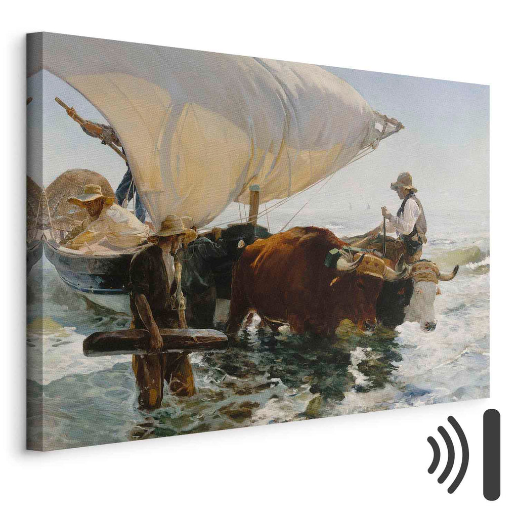 Fishing Boats Seascape Classic Canvas Print
