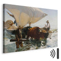 Fishing Boats Seascape Classic Canvas Print