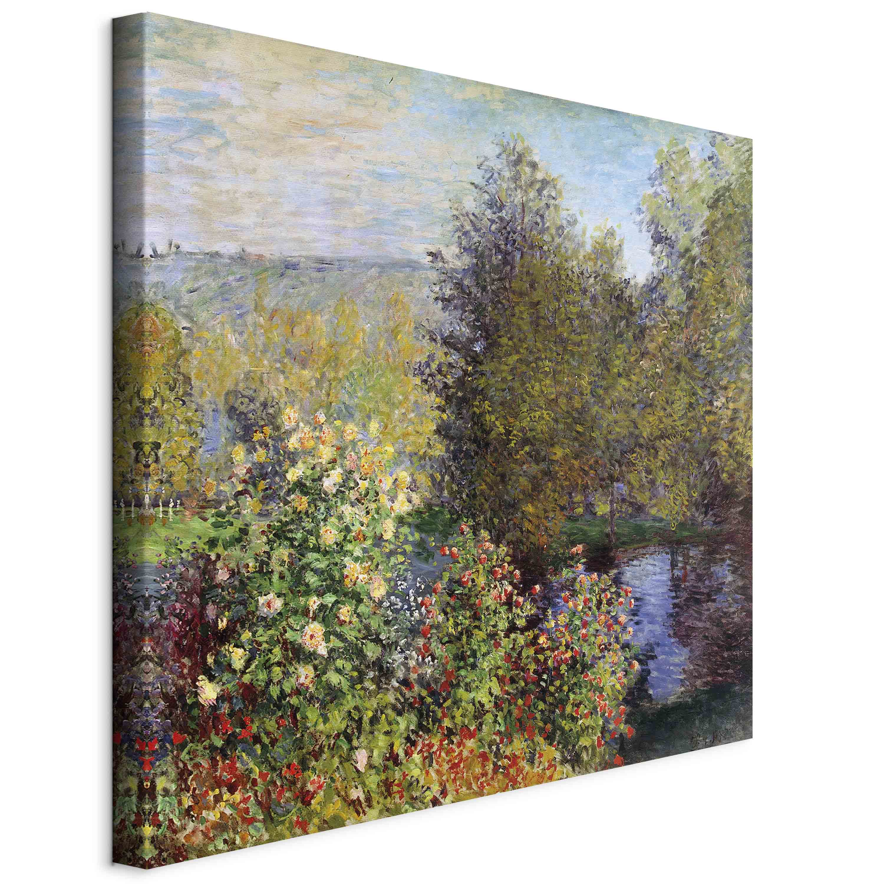 Monet Garden Corner Impressionist Canvas Print