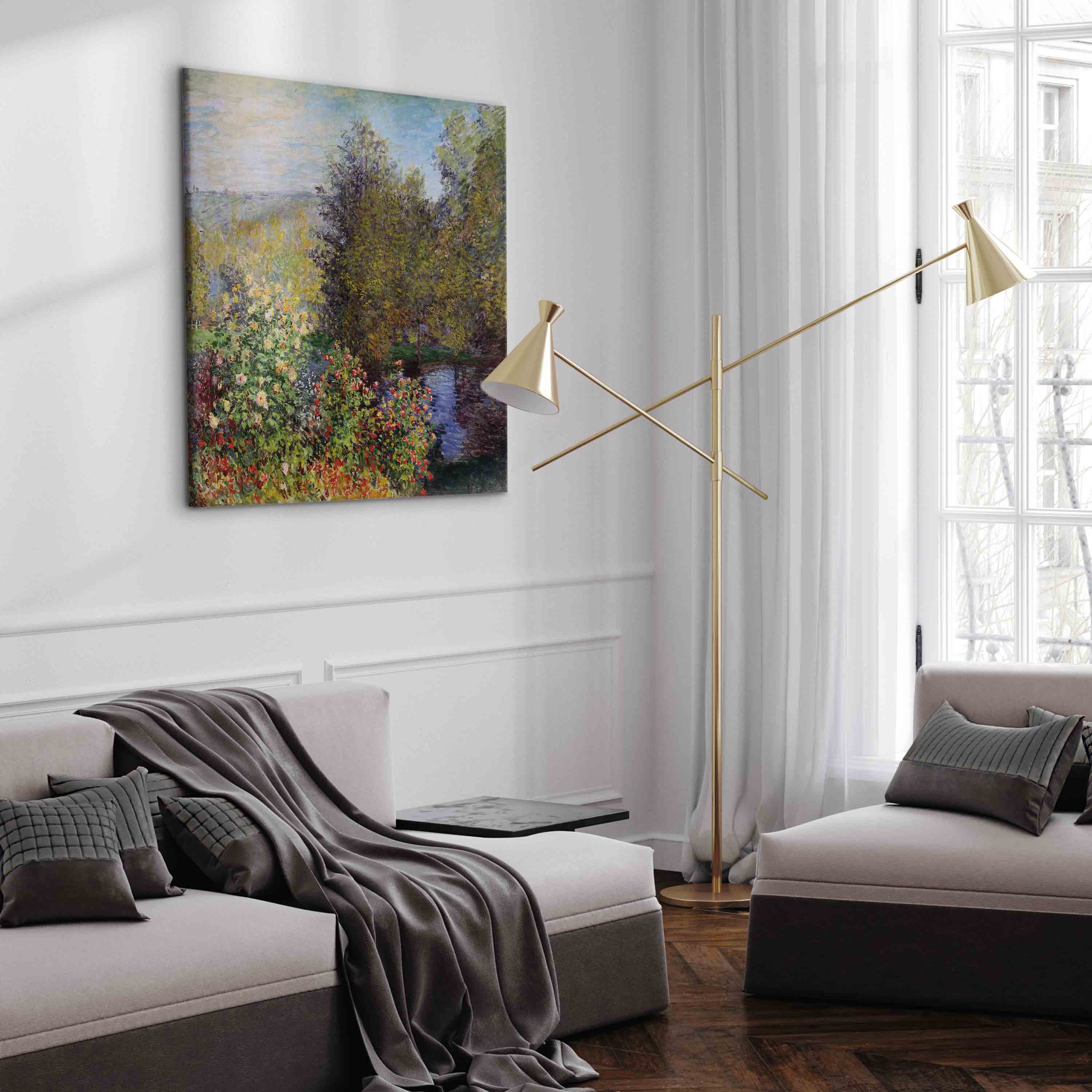 Monet Garden Corner Impressionist Canvas Print