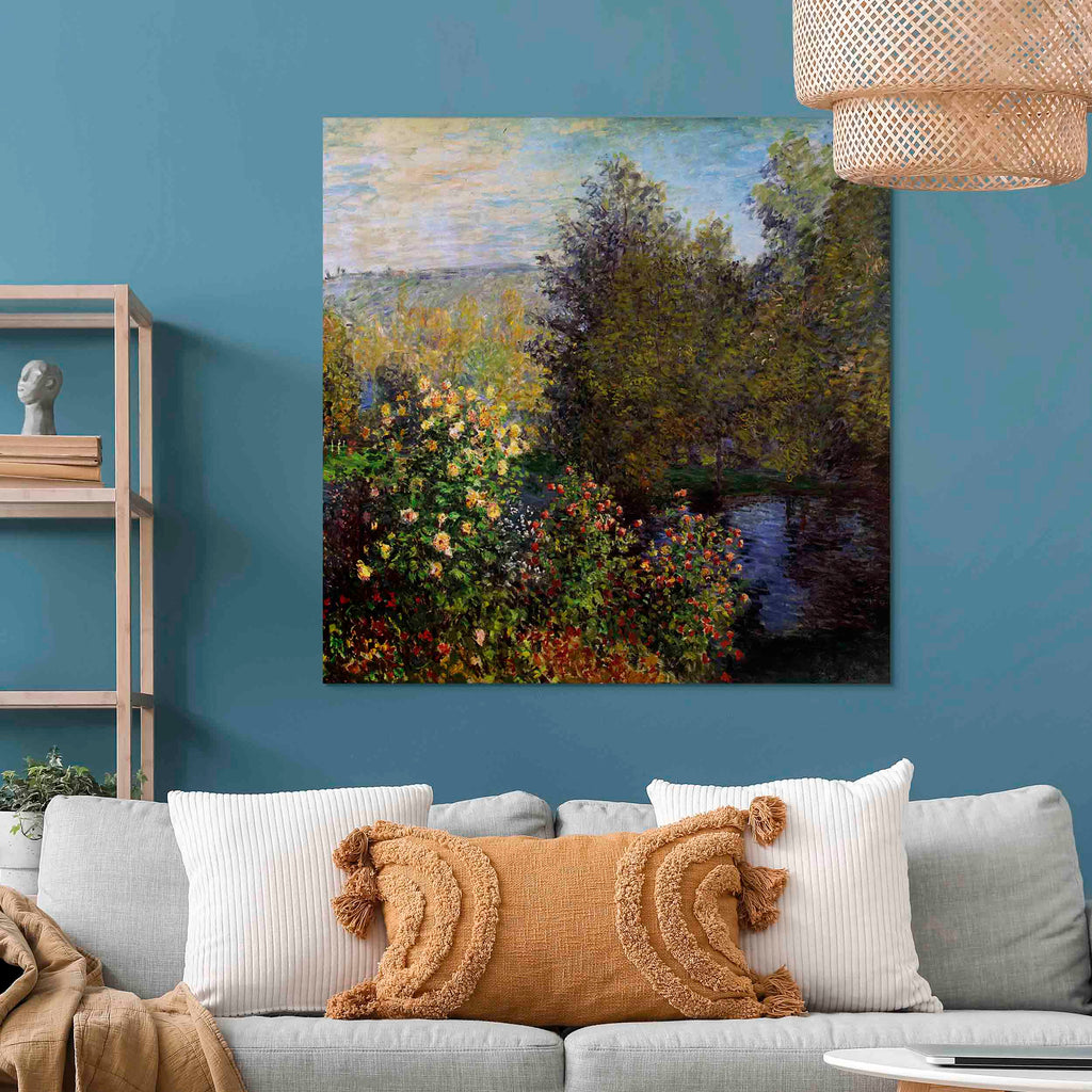 Monet Garden Corner Impressionist Canvas Print