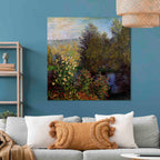 Monet Garden Corner Impressionist Canvas Print