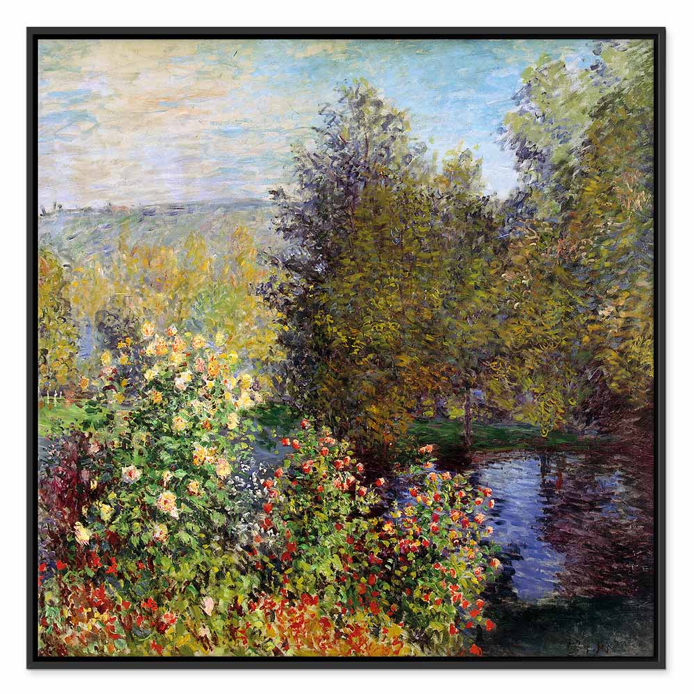 Monet Garden Corner Impressionist Canvas Print