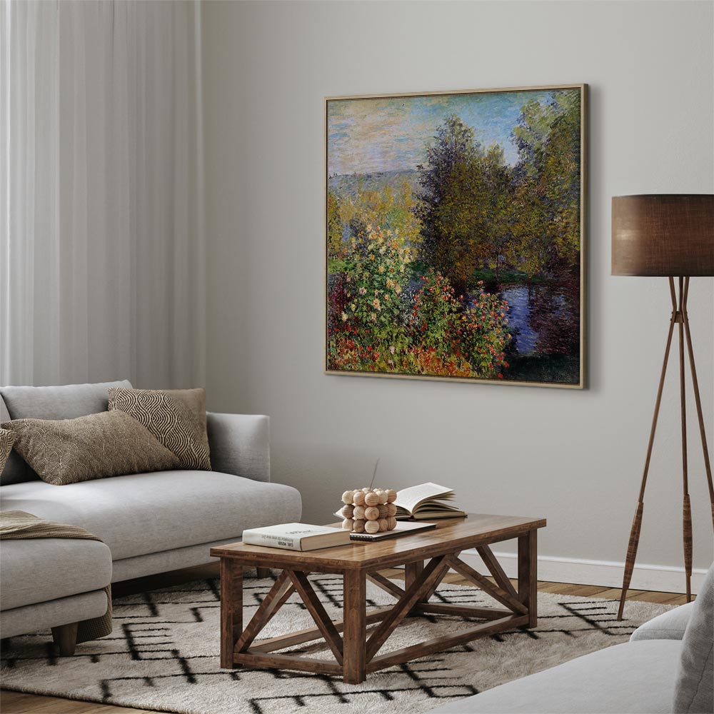 Monet Garden Corner Impressionist Canvas Print