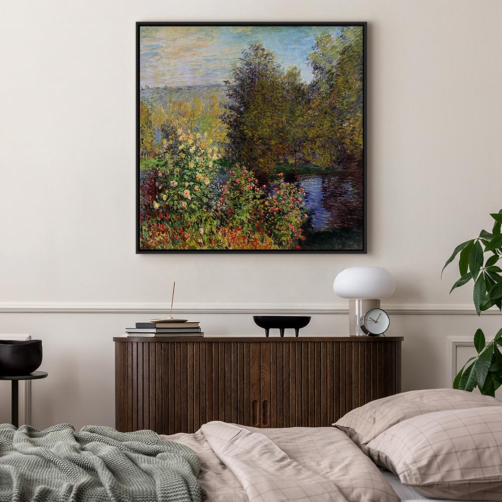 Monet Garden Corner Impressionist Canvas Print