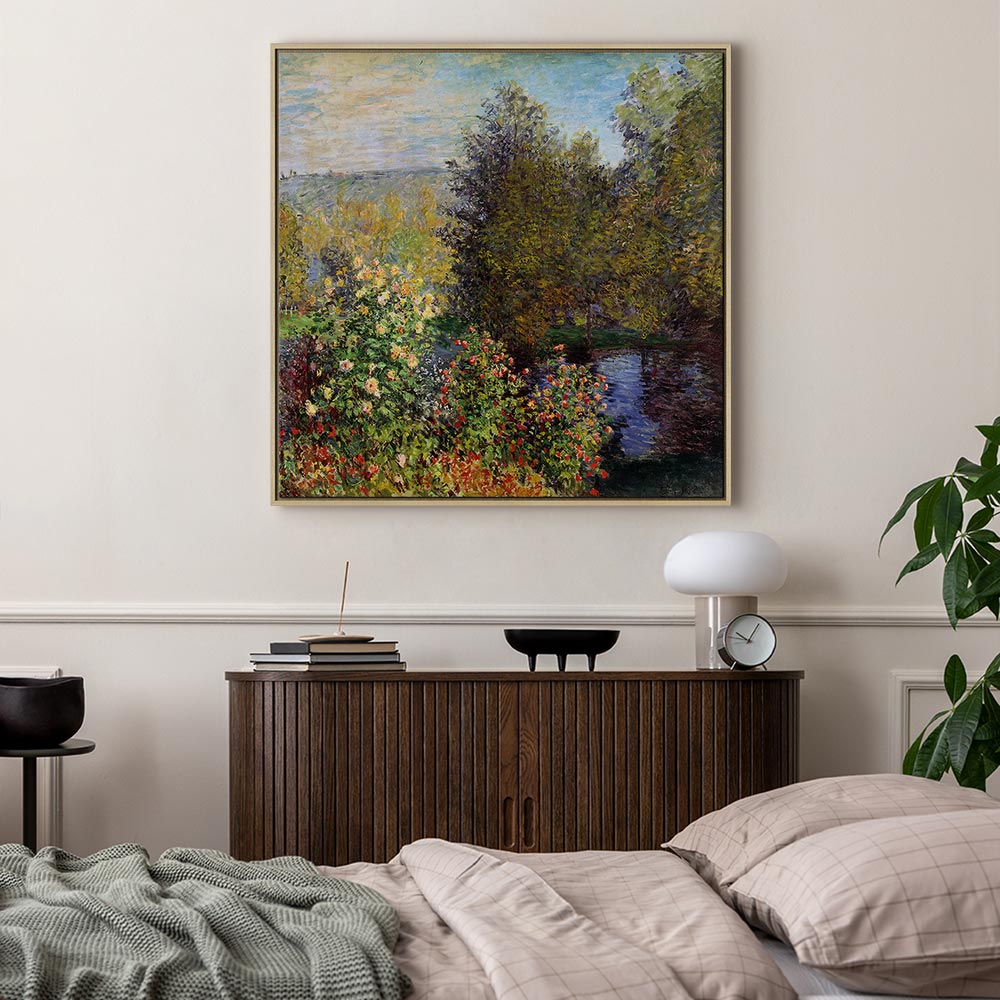 Monet Garden Corner Impressionist Canvas Print