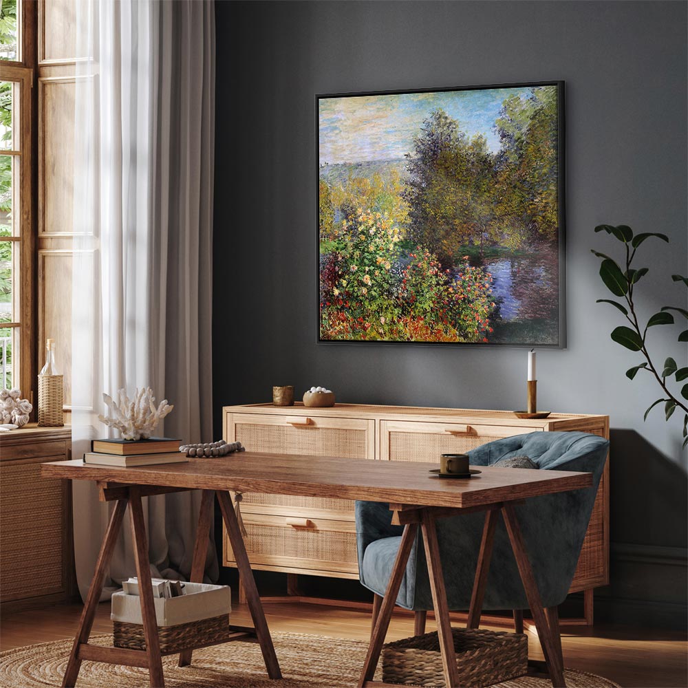 Monet Garden Corner Impressionist Canvas Print