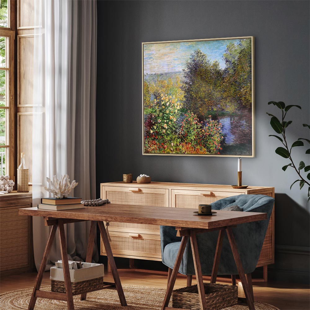 Monet Garden Corner Impressionist Canvas Print