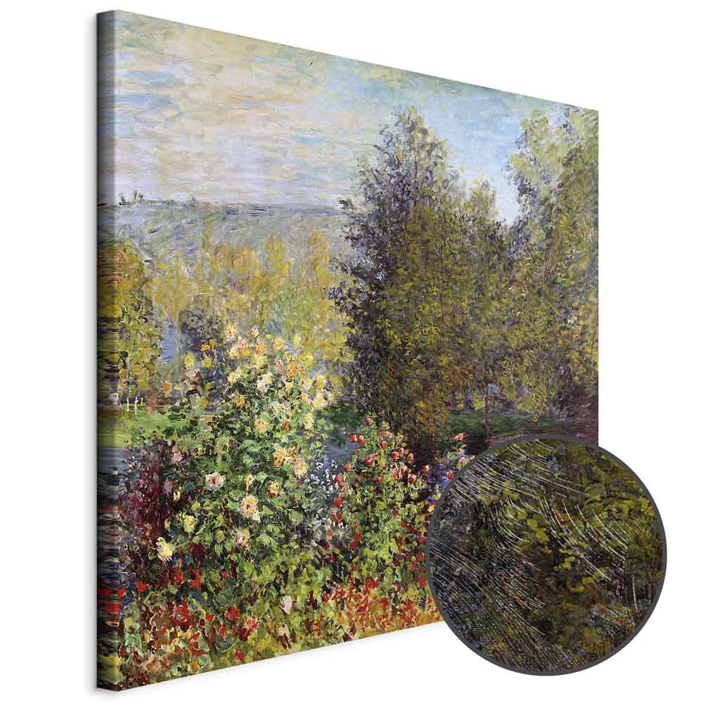 Monet Garden Corner Impressionist Canvas Print
