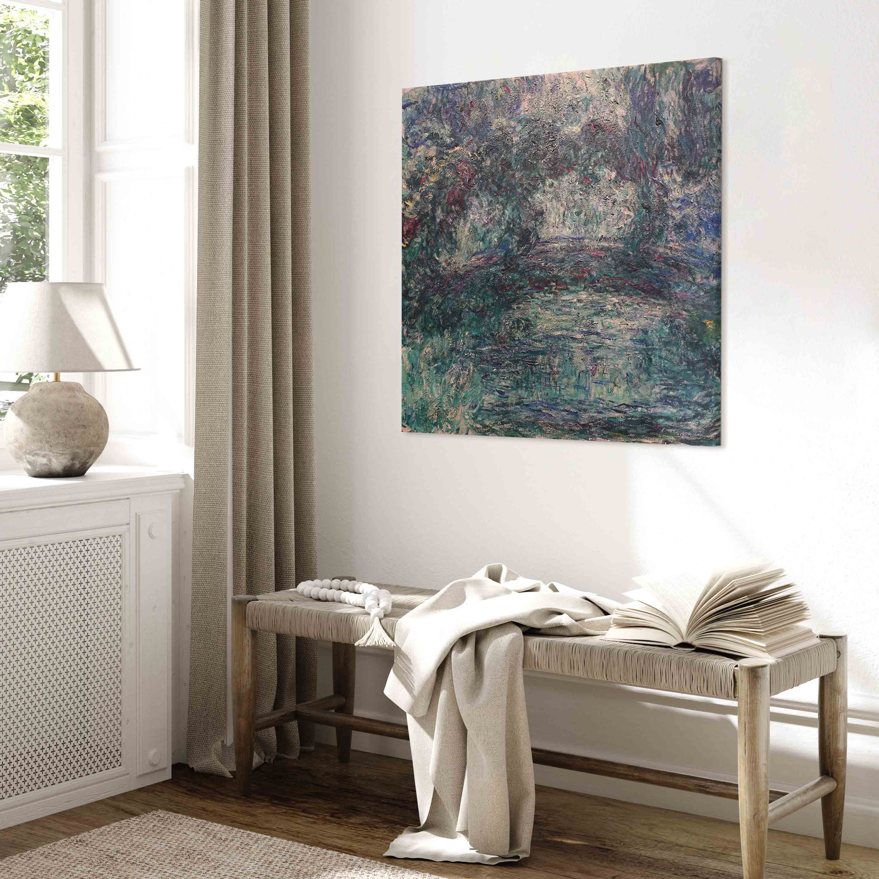 Japanese Bridge Impressionist Landscape Canvas Print