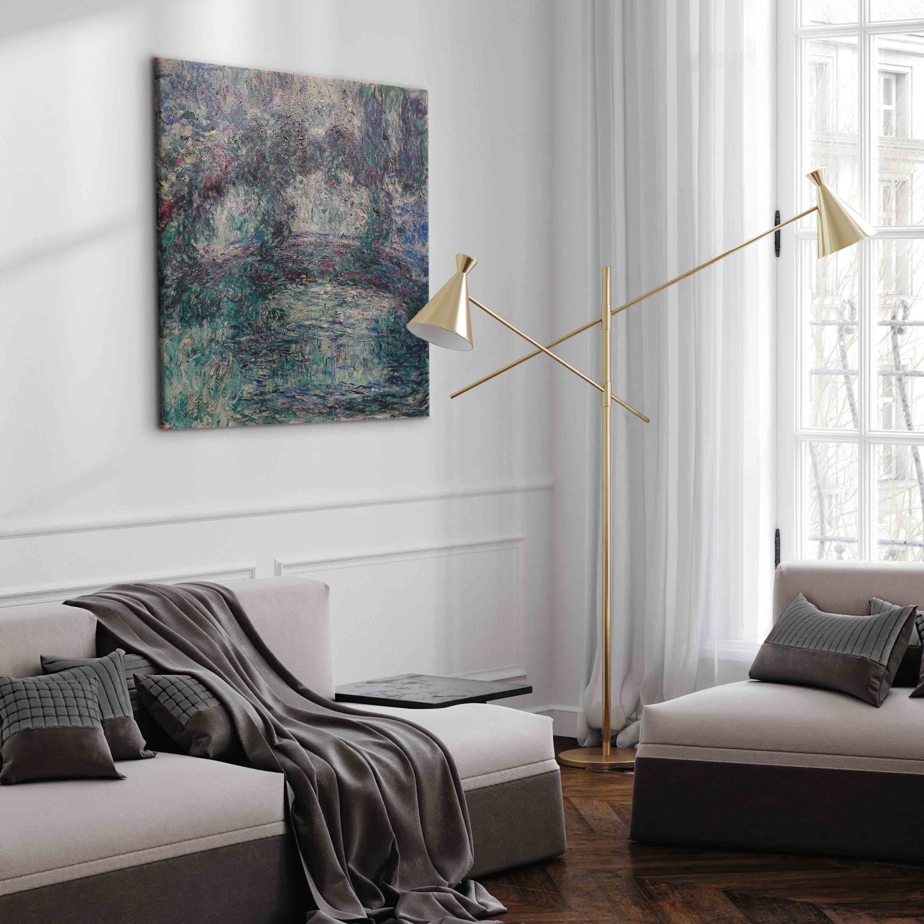 Japanese Bridge Impressionist Landscape Canvas Print