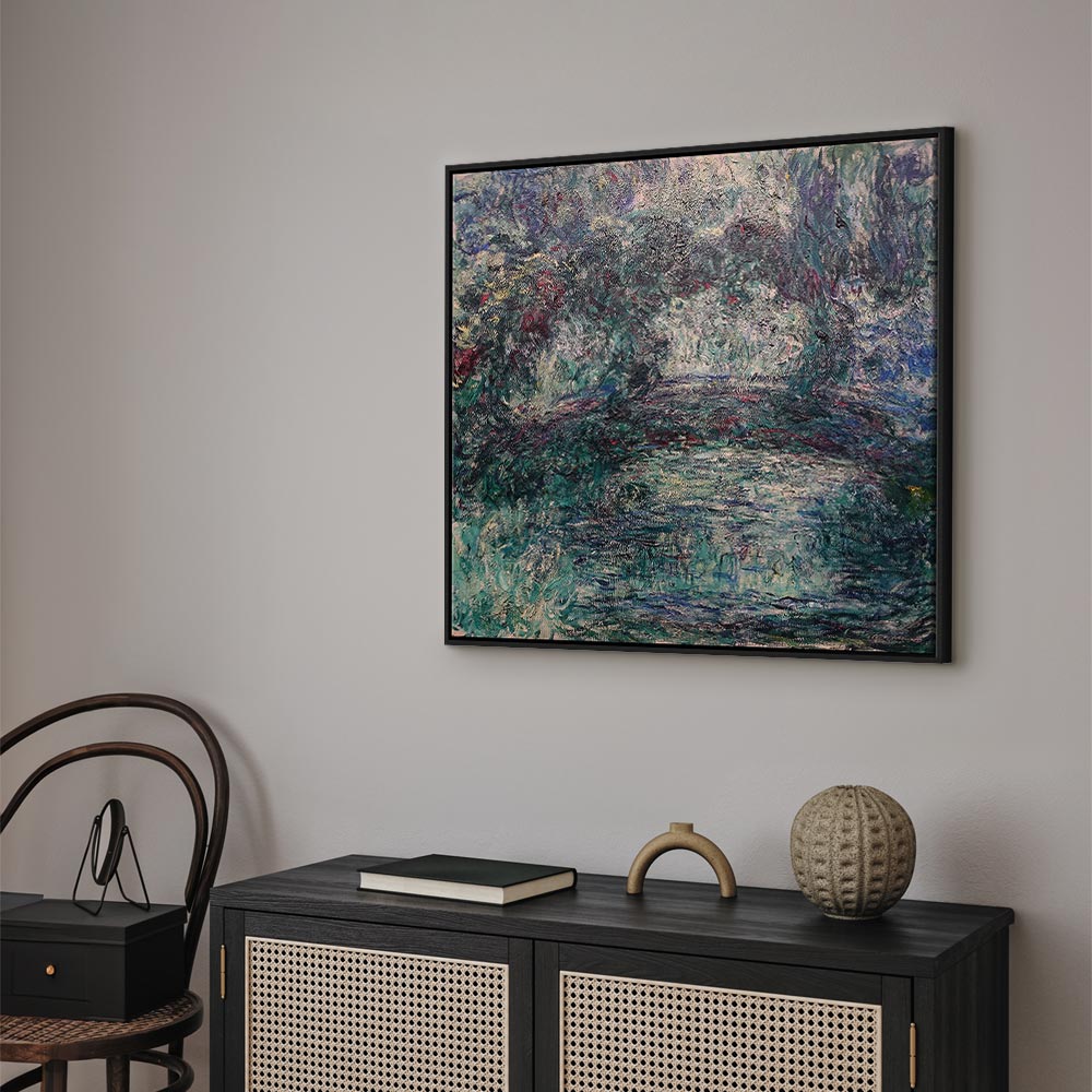 Japanese Bridge Impressionist Landscape Canvas Print