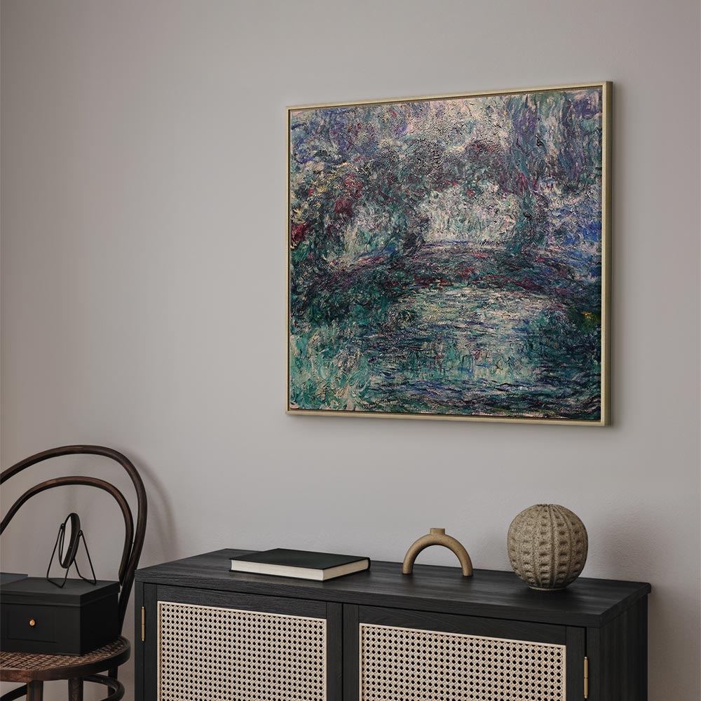 Japanese Bridge Impressionist Landscape Canvas Print