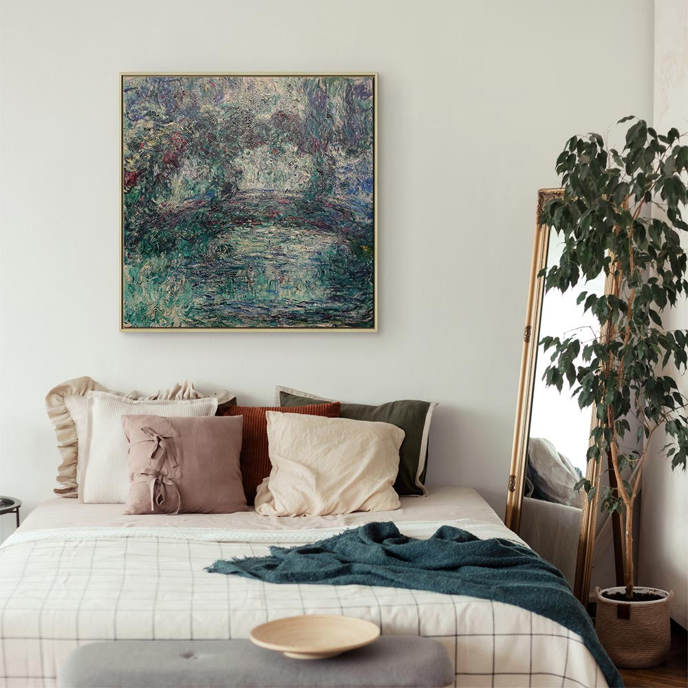 Japanese Bridge Impressionist Landscape Canvas Print