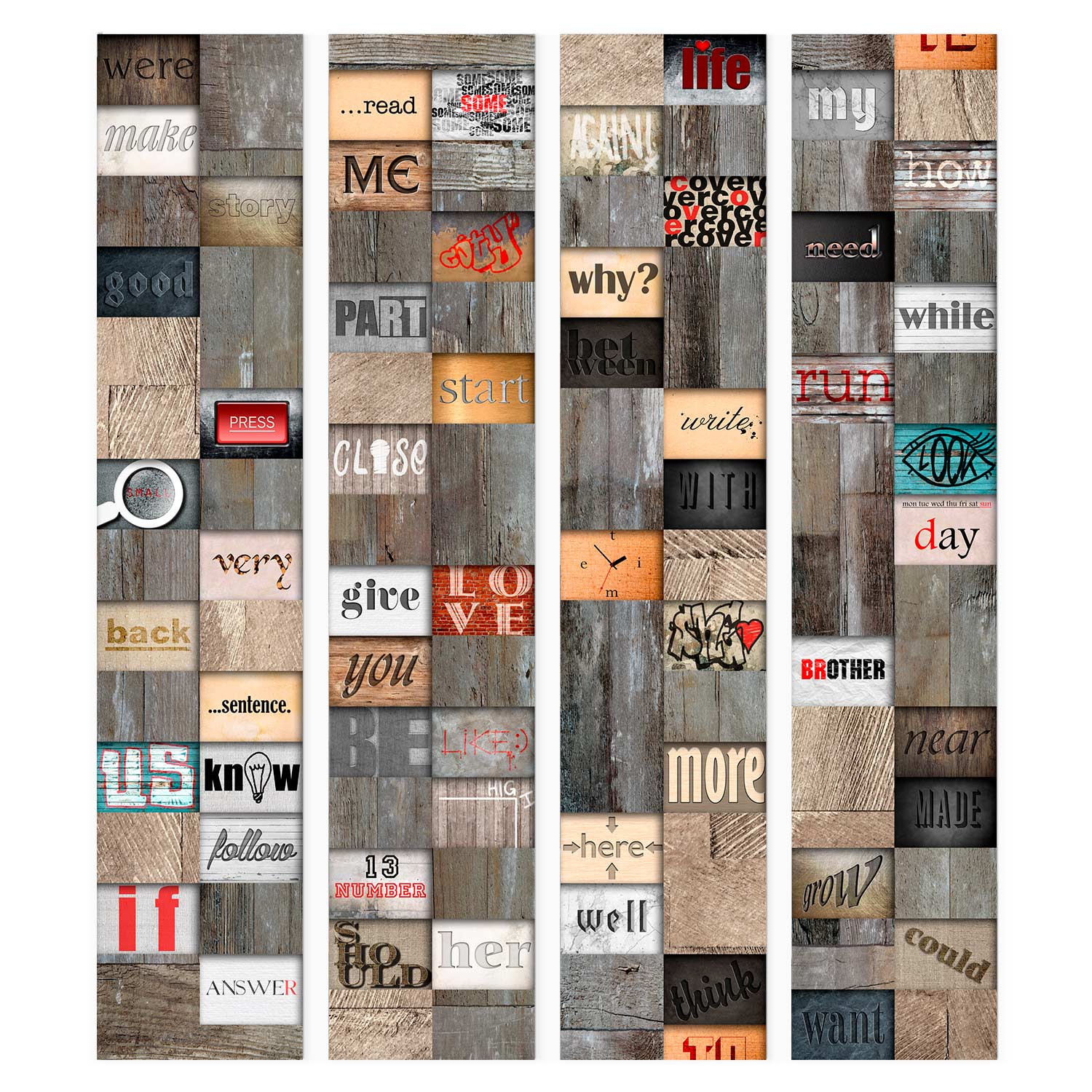 Wooden Inscription Textured Wallpaper