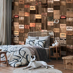 Wooden Script Texture Wallpaper