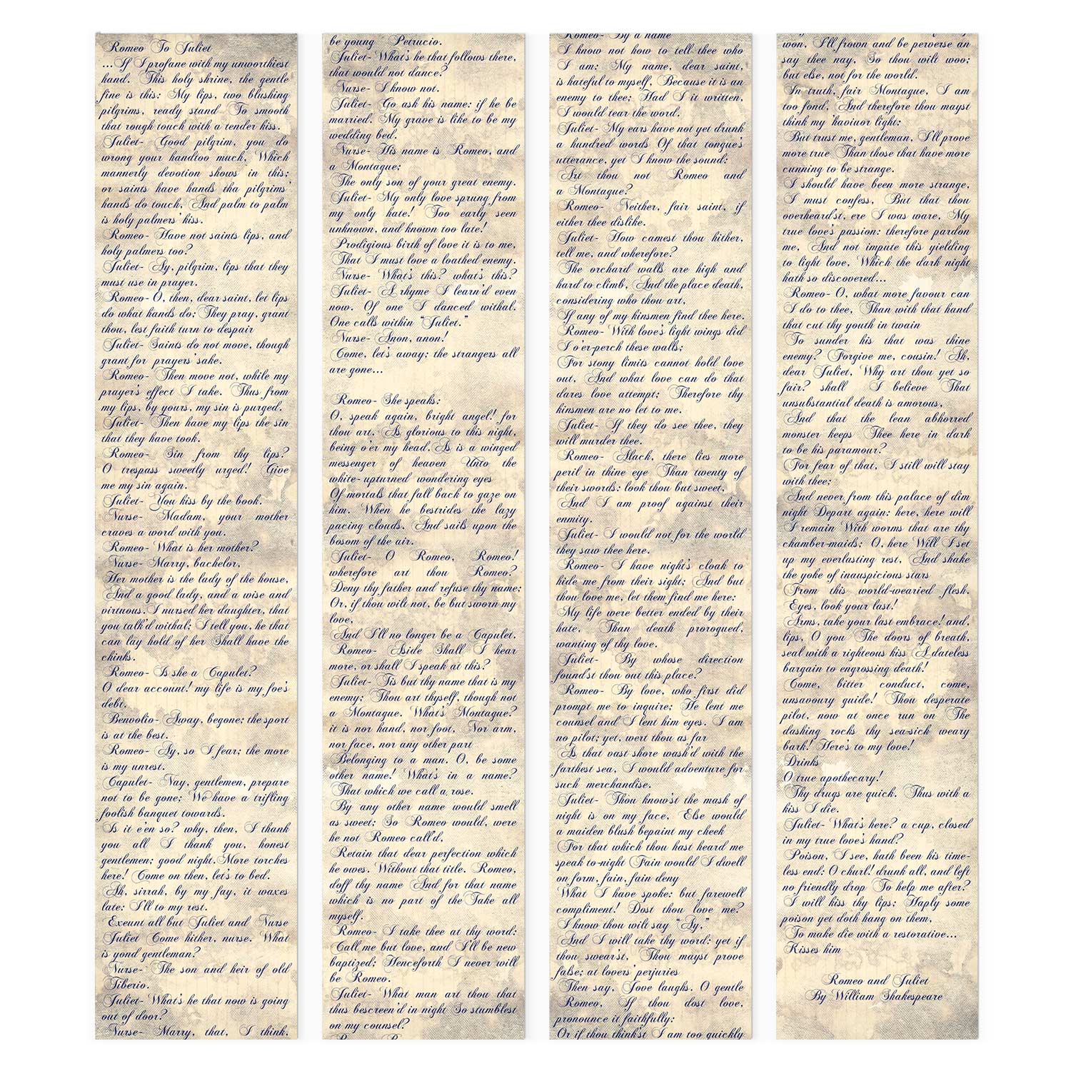 Romeo & Juliet Love Verses Text Wallpaper