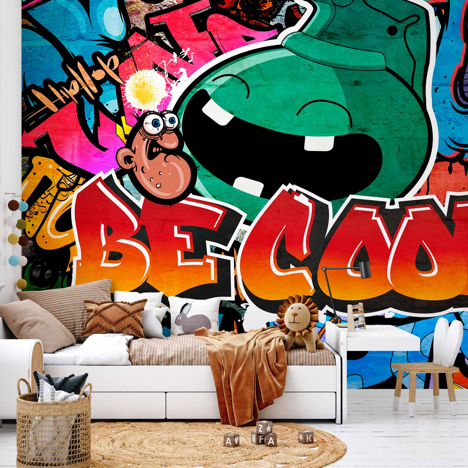 Colorful Graffiti Inscriptions Wall Mural