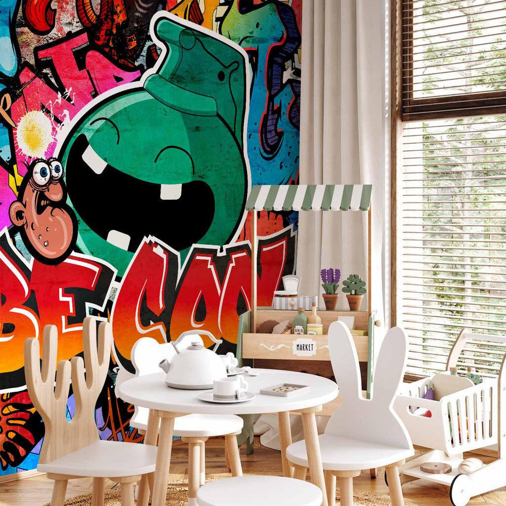 Colorful Graffiti Inscriptions Wall Mural