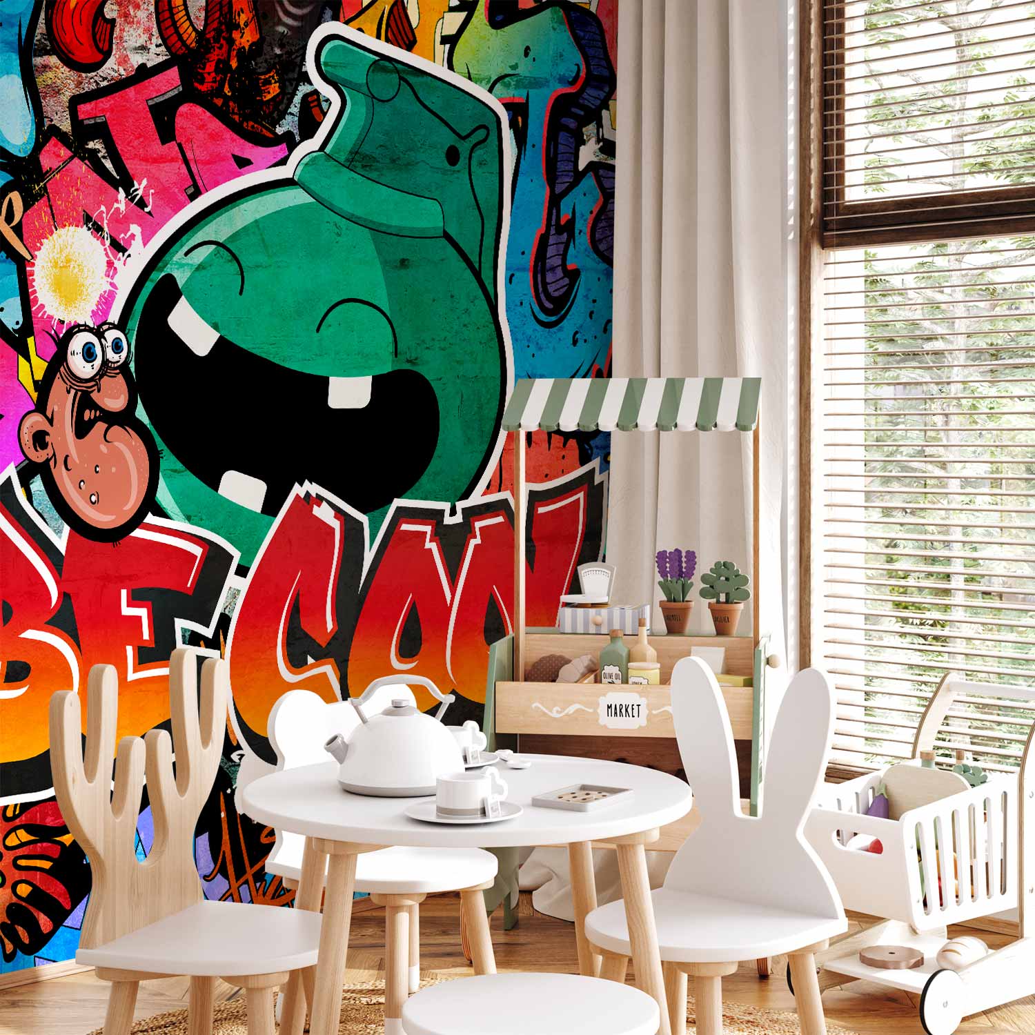 Colorful Graffiti Inscriptions Wall Mural