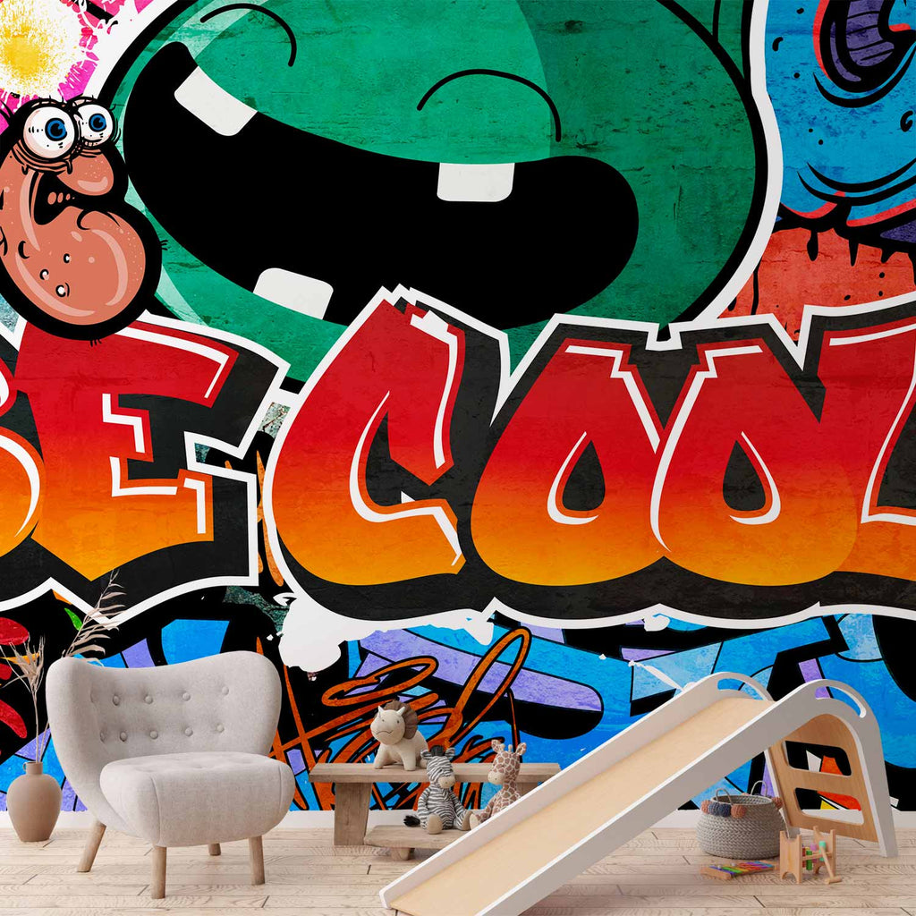 Colorful Graffiti Inscriptions Wall Mural