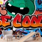 Colorful Graffiti Inscriptions Wall Mural