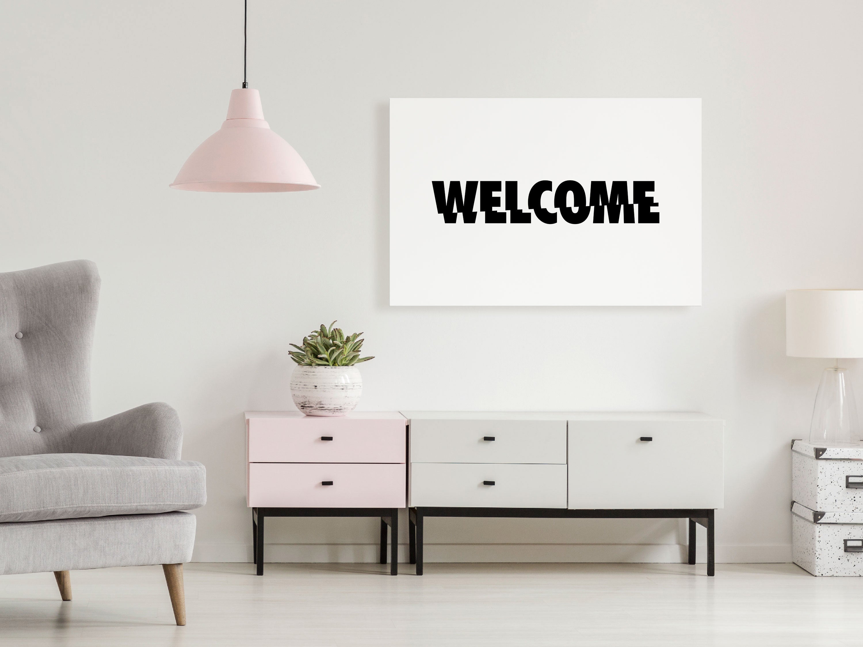 Canvas Print Welcome Wide 1 Part