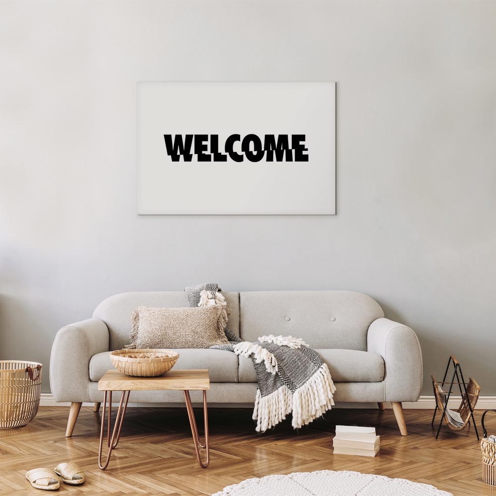 Welcome Text Modern Canvas Print