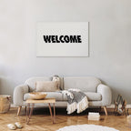 Welcome Text Modern Canvas Print