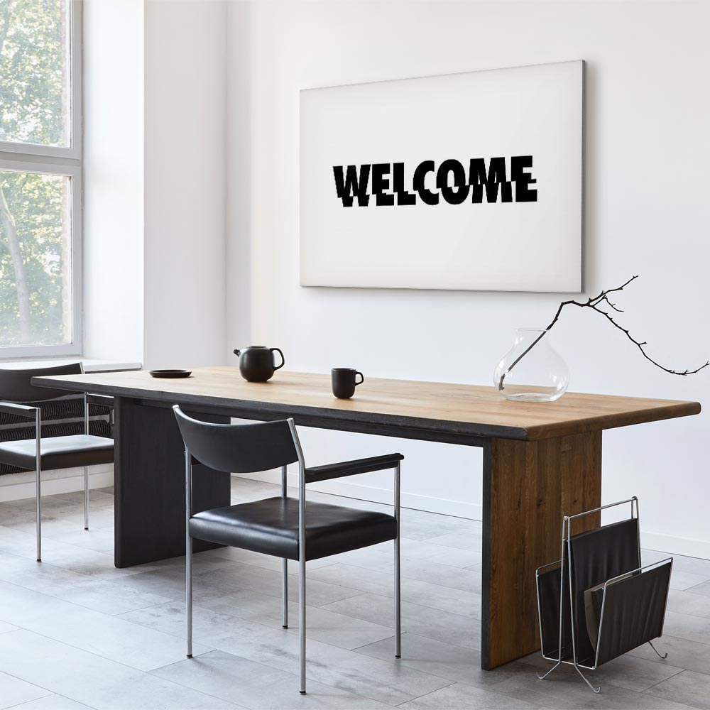 Welcome Text Modern Canvas Print