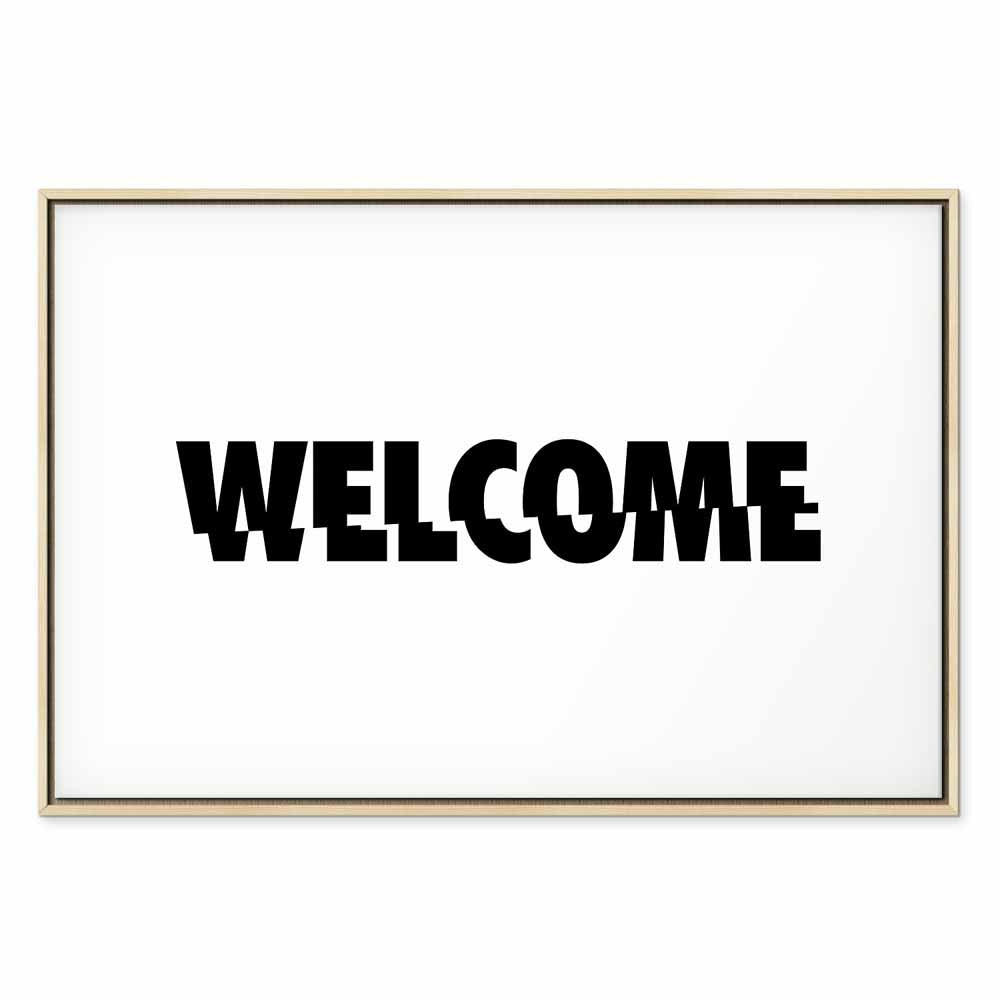 Welcome Text Modern Canvas Print