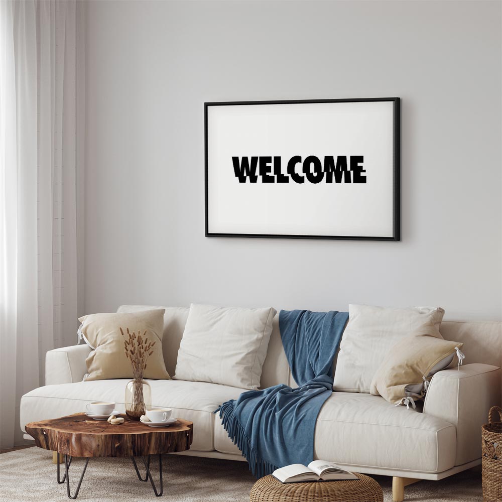 Welcome Text Modern Canvas Print