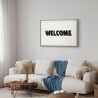 Welcome Text Modern Canvas Print