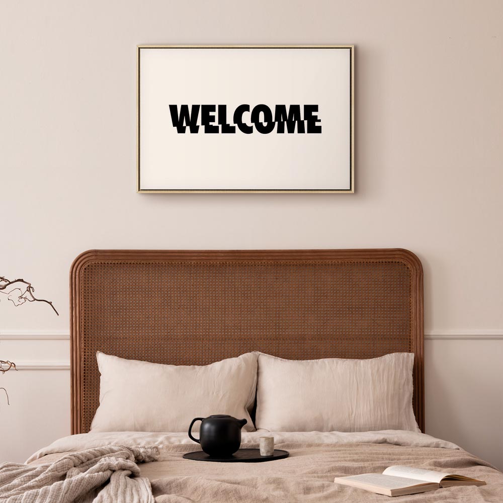 Welcome Text Modern Canvas Print