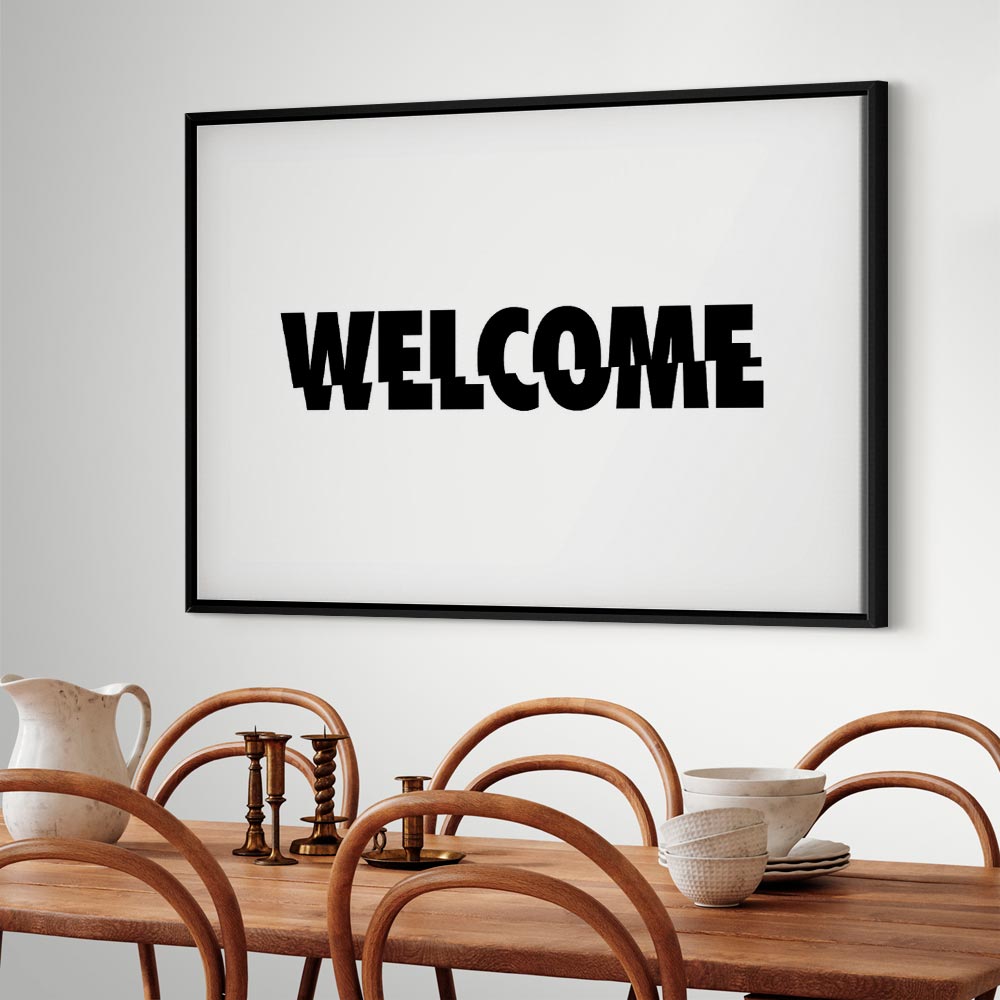 Welcome Text Modern Canvas Print