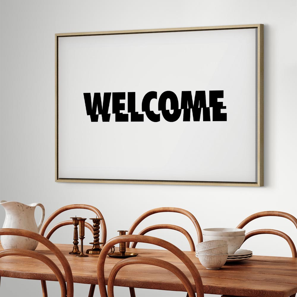 Welcome Text Modern Canvas Print