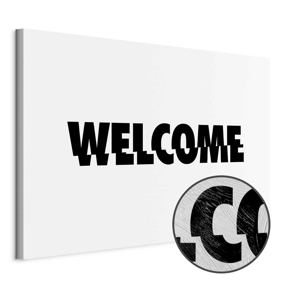 Welcome Text Modern Canvas Print