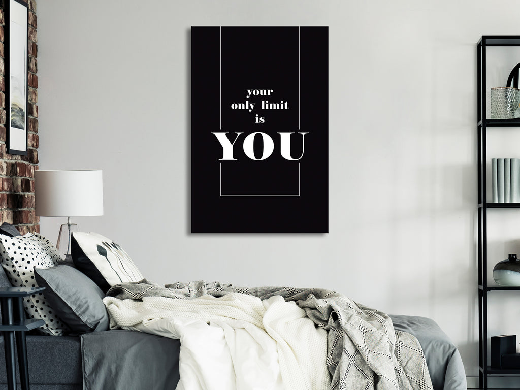 Canvas Print - Key to Success (1-part) - Black and White Inscriptions