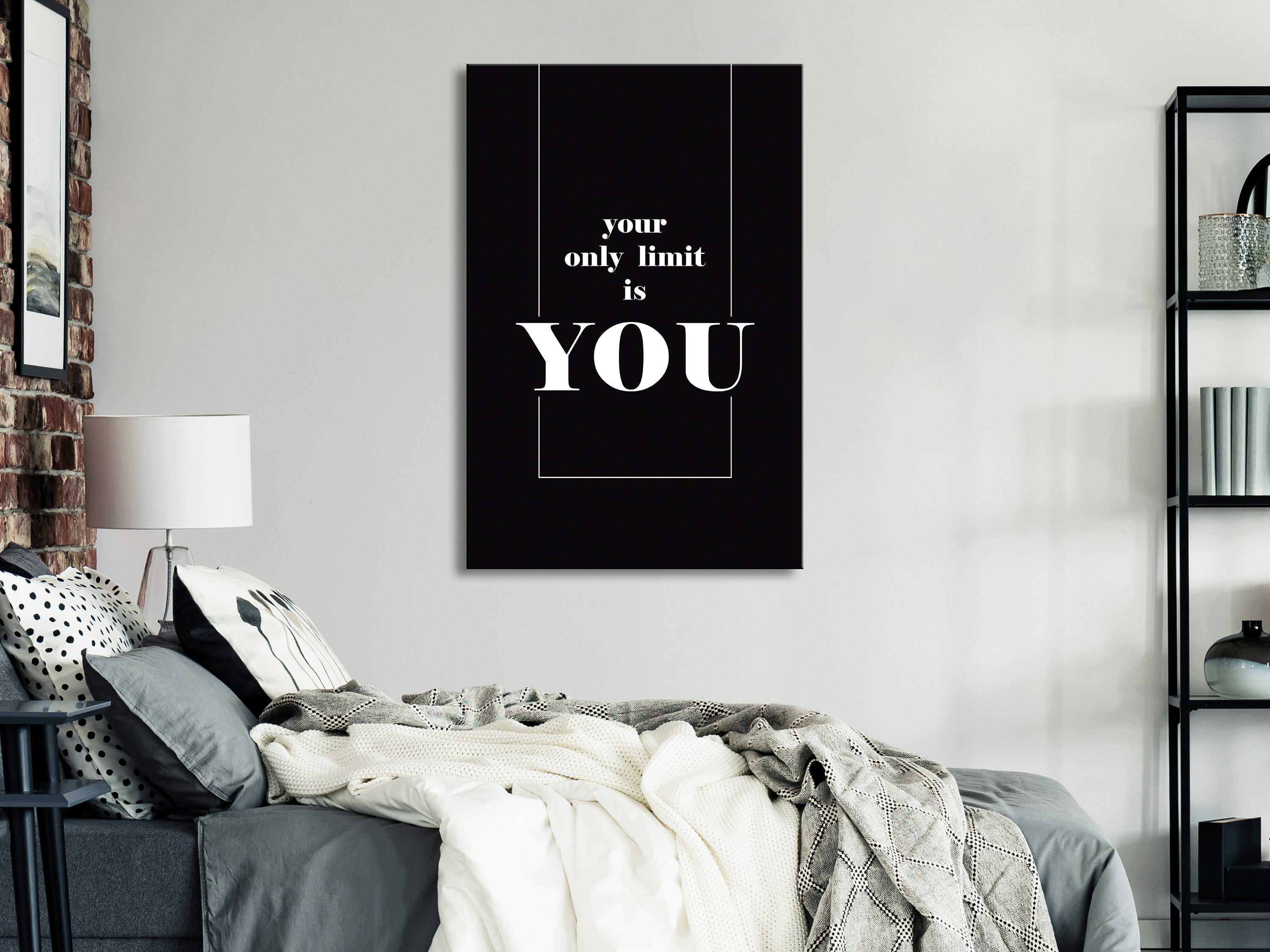 Canvas Print - Key to Success (1-part) - Black and White Inscriptions