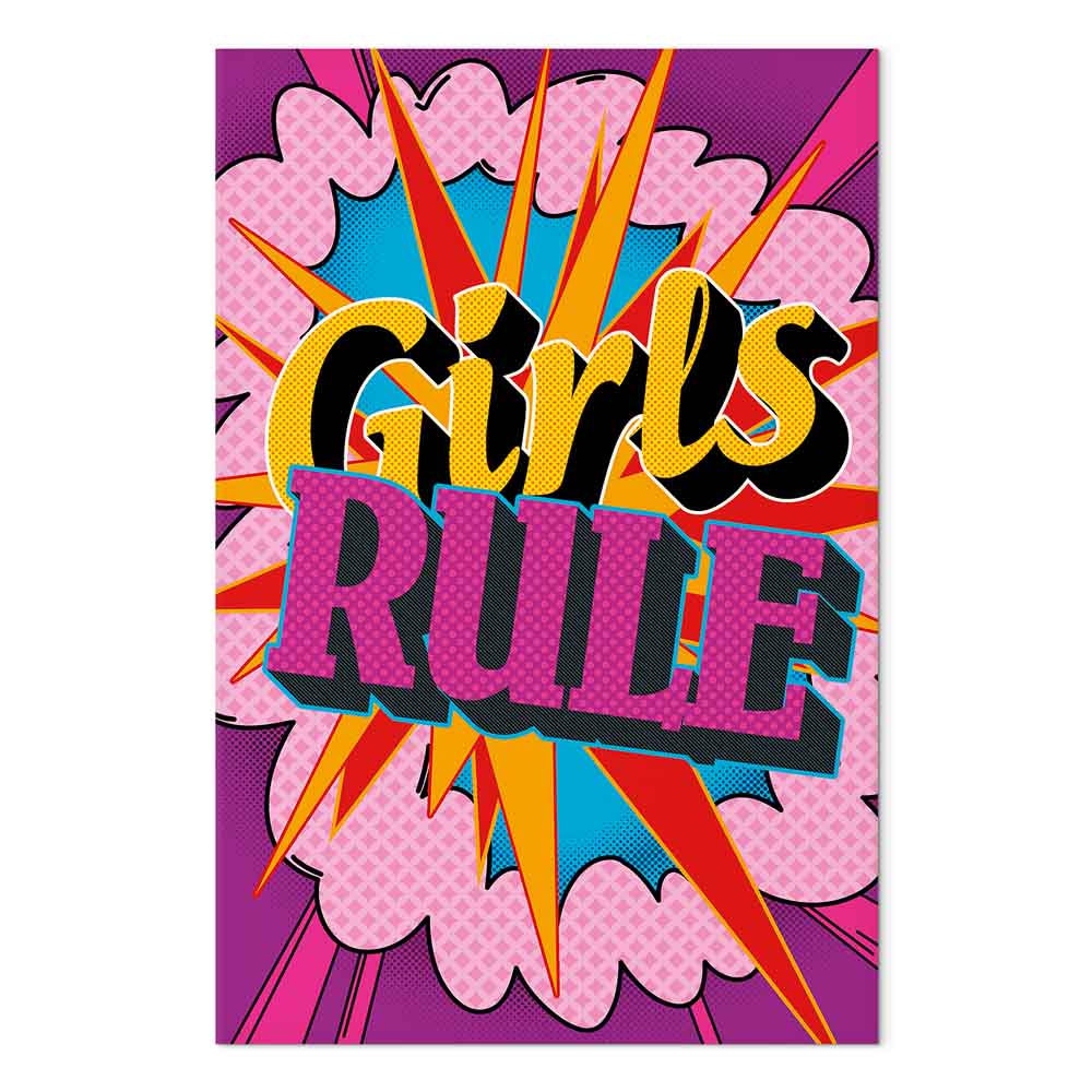 Colorful English Quote Multicolor Canvas Print